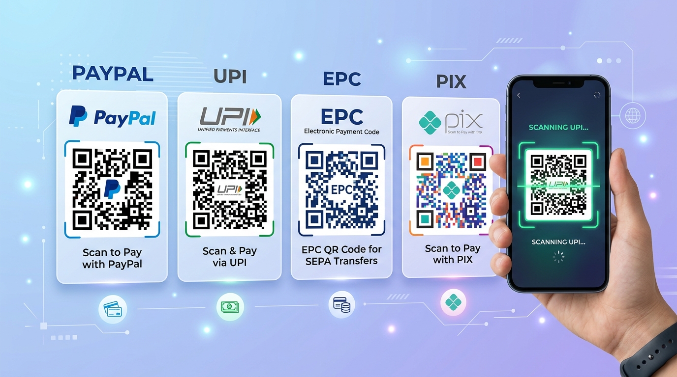 How to Create a Payment QR Code (PayPal, UPI, EPC, PIX)